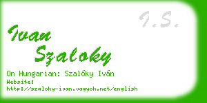 ivan szaloky business card